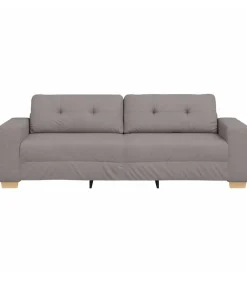 vidaXL 3-Zits Sofa met kussen Taupe Stof