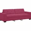 vidaXL 3-Zits Sofa met kussen Wijnrood Fluweel