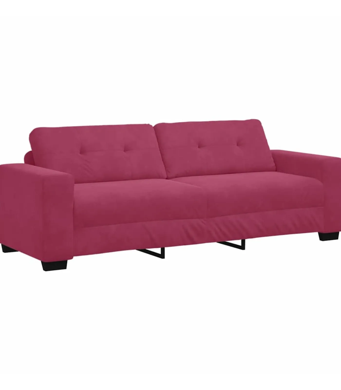 vidaXL 3-Zits Sofa met kussen Wijnrood Fluweel