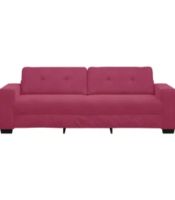 vidaXL 3-Zits Sofa met kussen Wijnrood Fluweel