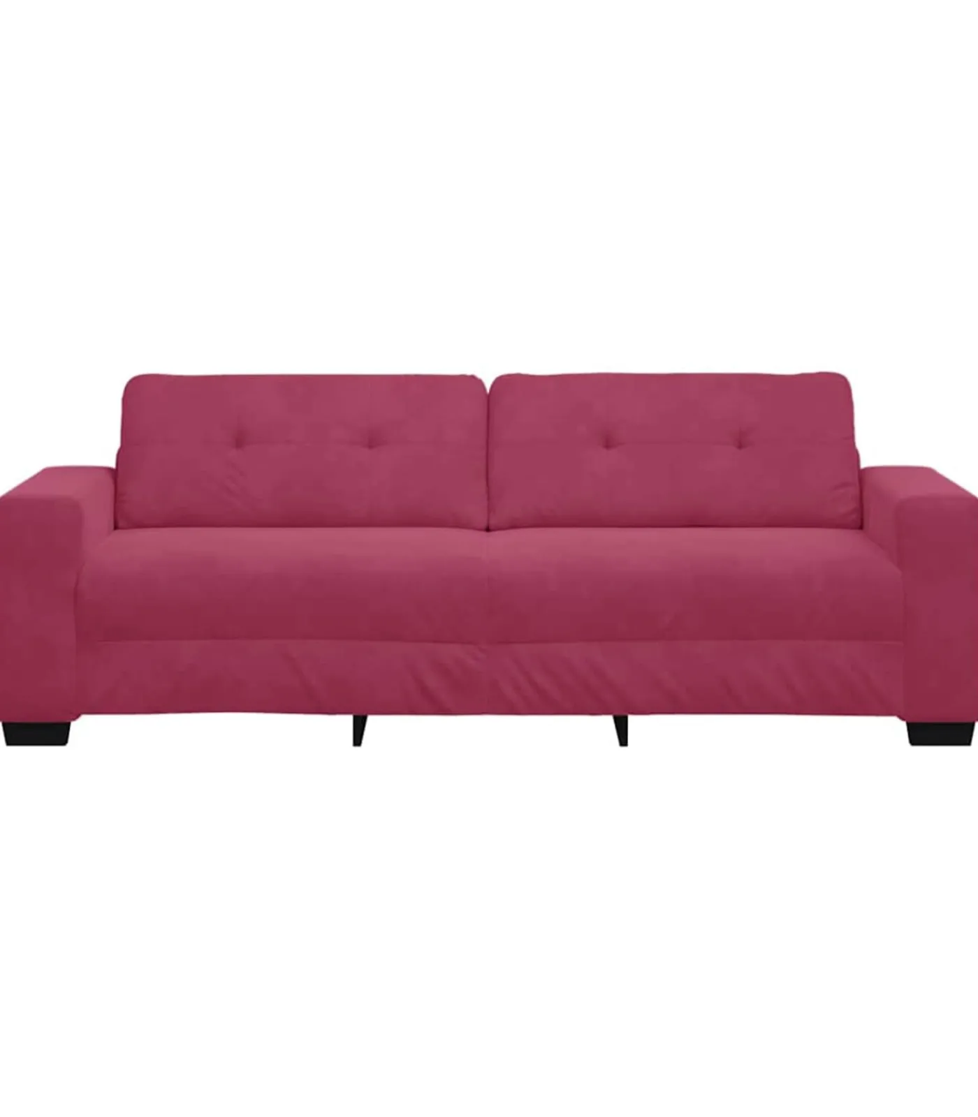 vidaXL 3-Zits Sofa met kussen Wijnrood Fluweel