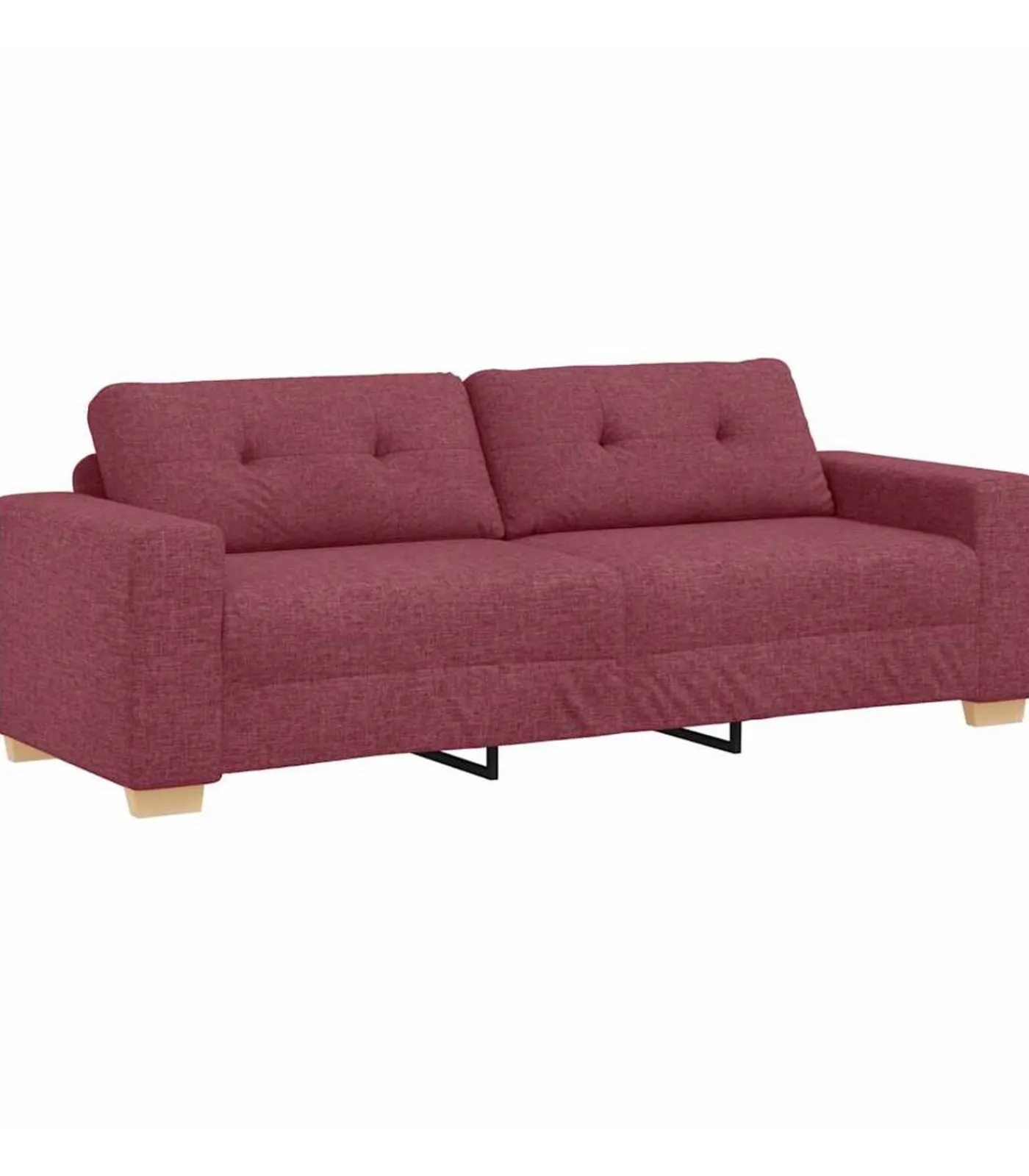 3-Zits Sofa met kussen Wijnrood Stof Zetels