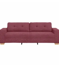 3-Zits Sofa met kussen Wijnrood Stof Zetels