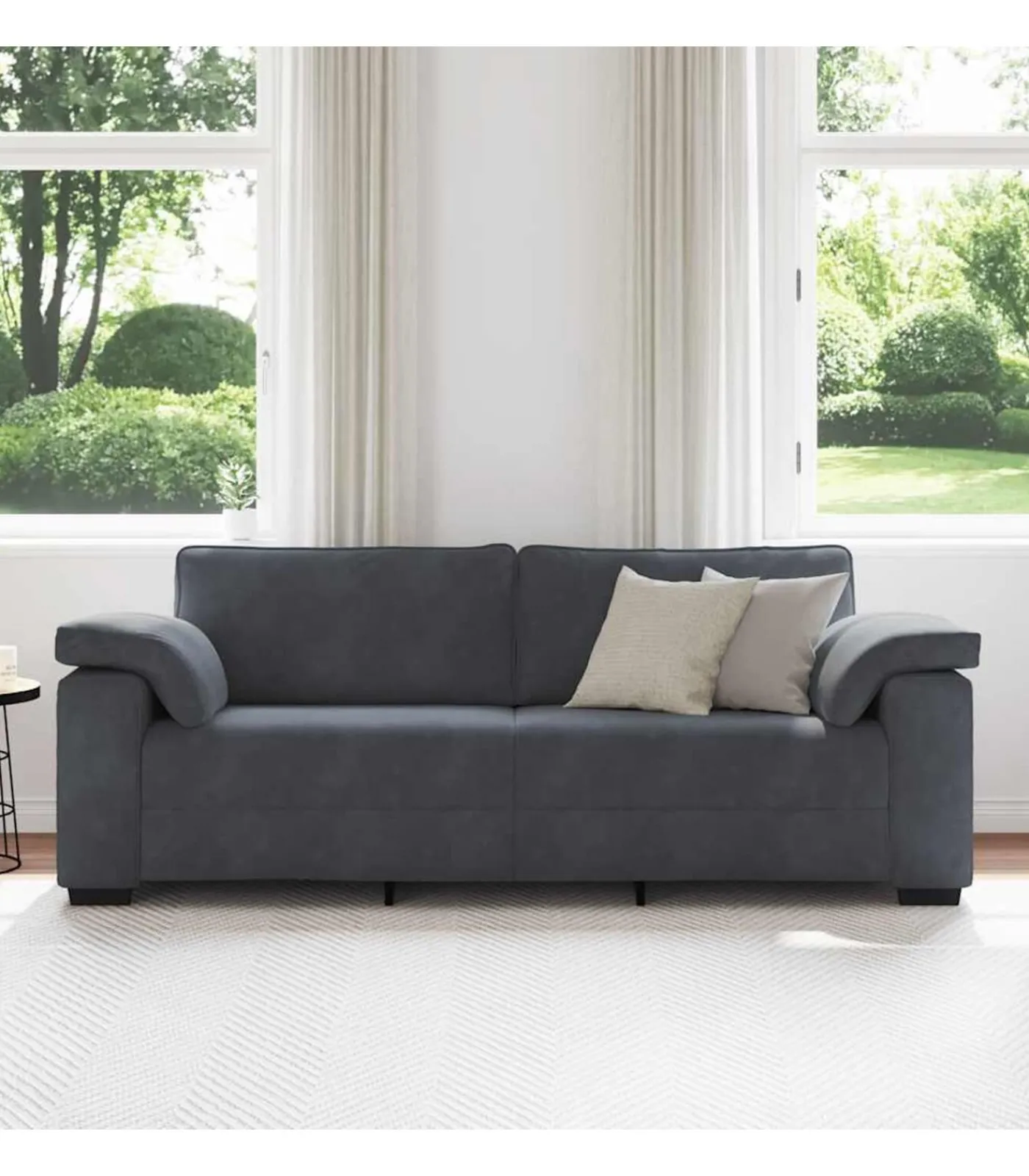 vidaXL 3-zitsbank 178 cm fluweel donkergrijs