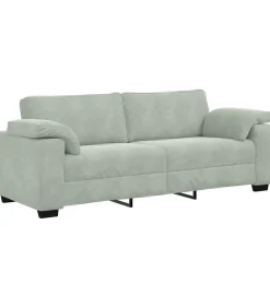 vidaXL 3-zitsbank 178 cm fluweel lichtgrijs