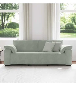 vidaXL 3-zitsbank 178 cm fluweel lichtgrijs