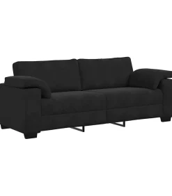 Outlet 3-zitsbank 178 cm fluweel zwart Zetels