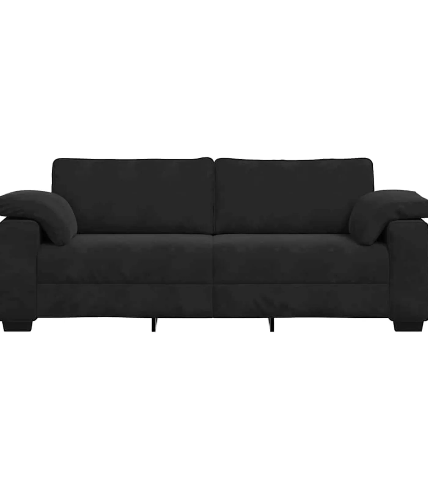 Outlet 3-zitsbank 178 cm fluweel zwart Zetels