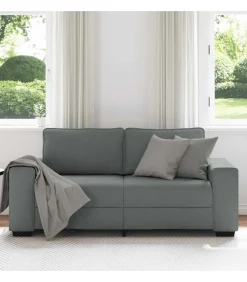 vidaXL 2-zitsbank 140 cm stof donkergrijs