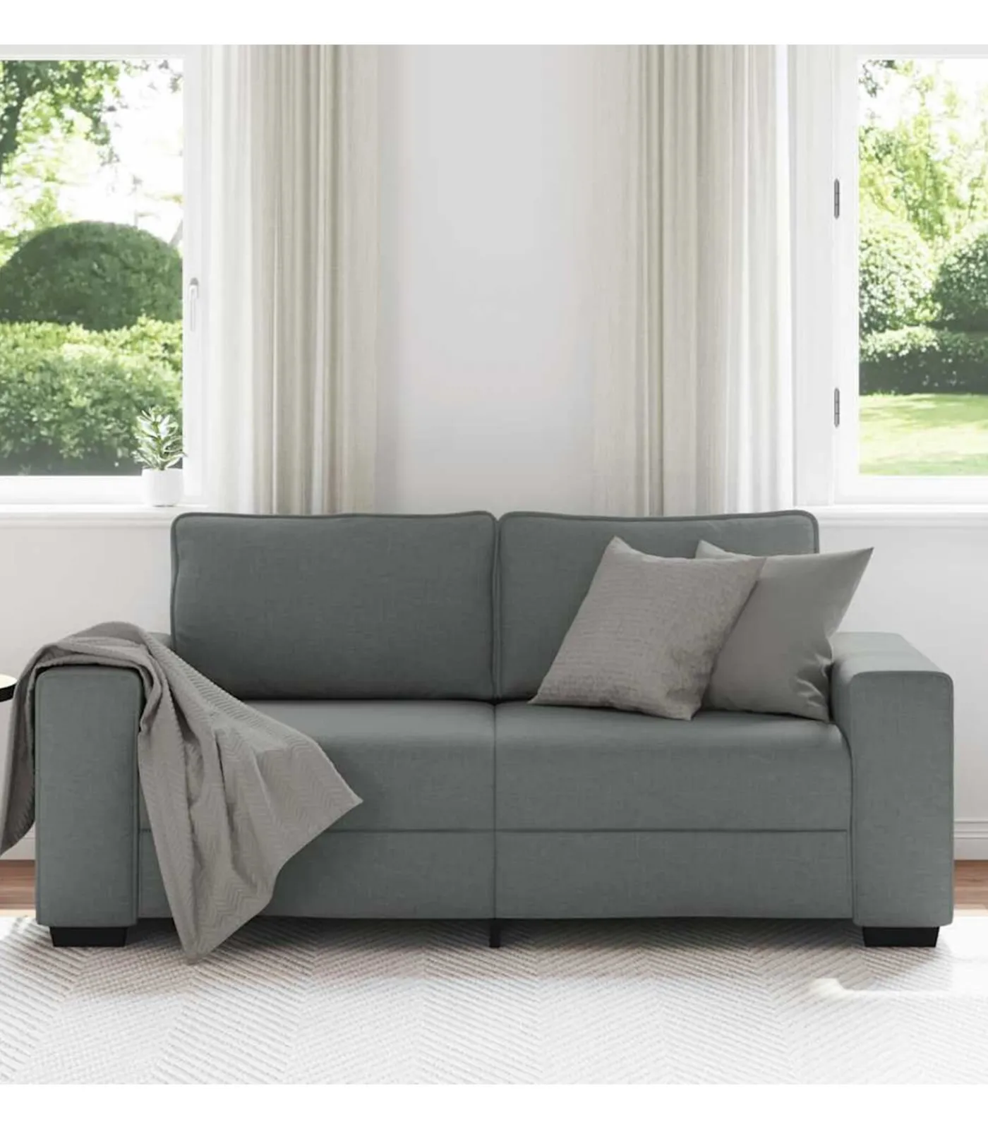 vidaXL 2-zitsbank 140 cm stof donkergrijs