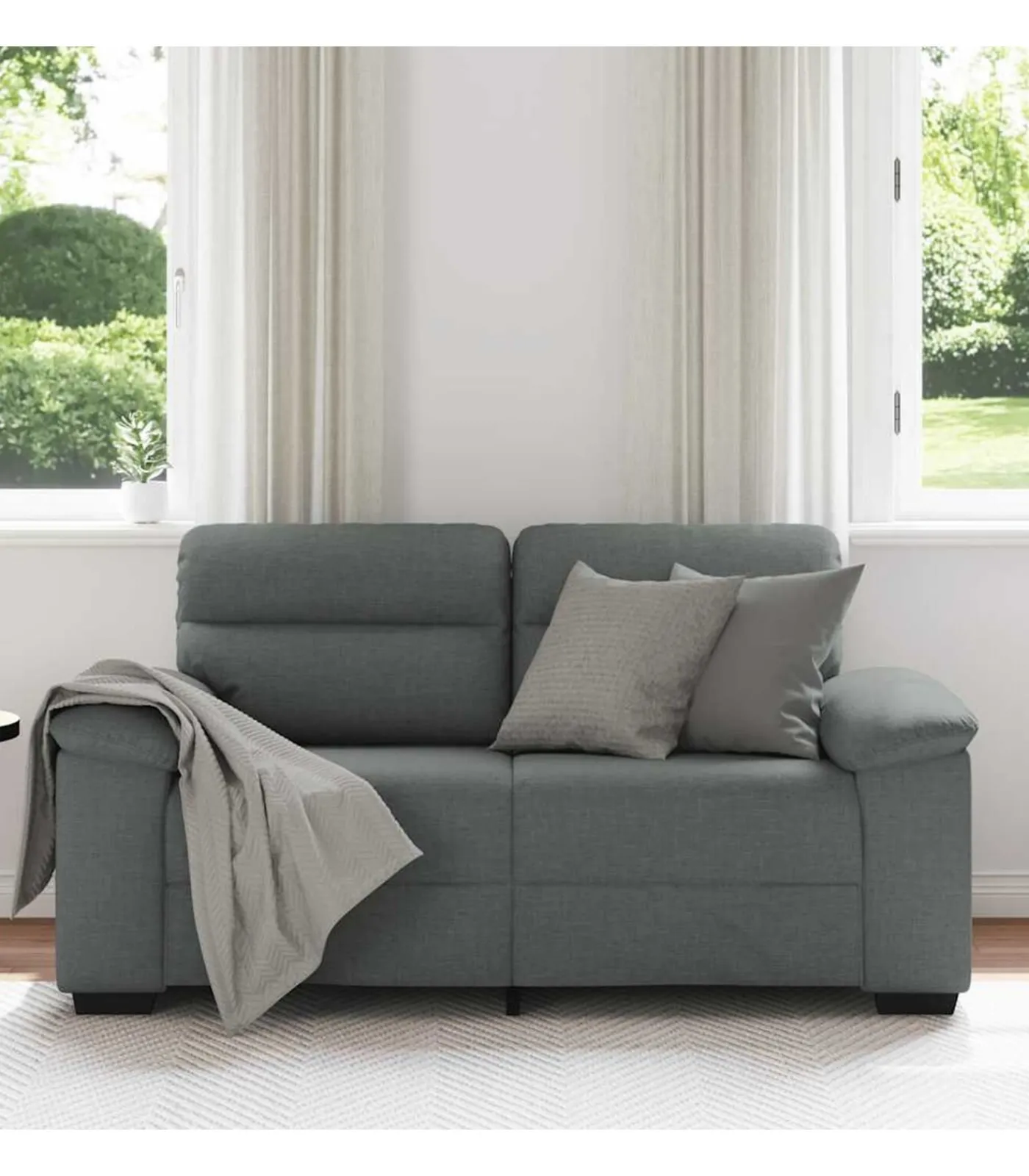 vidaXL 2-zitsbank 120 cm stof donkergrijs