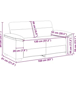 vidaXL 2-zitsbank 120 cm stof lichtgrijs