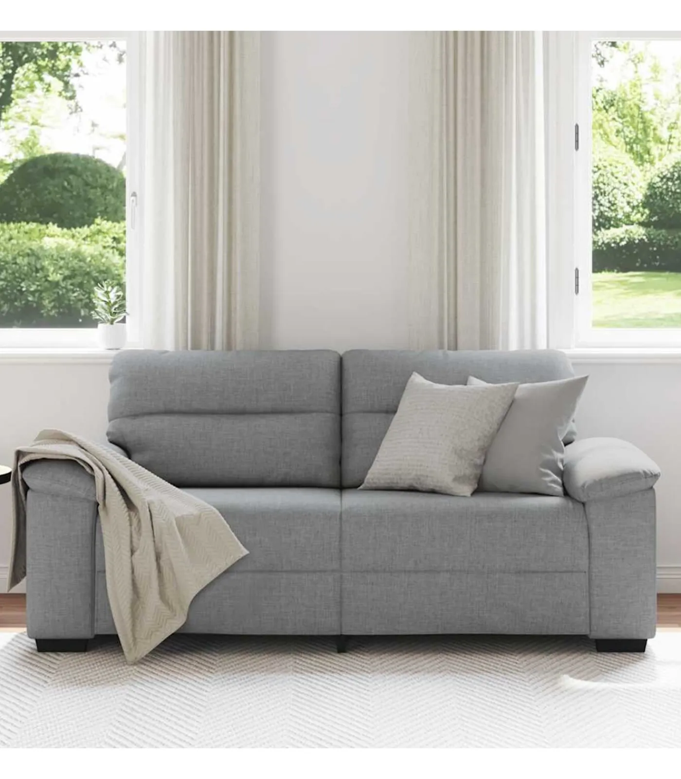 vidaXL 2-zitsbank 140 cm stof lichtgrijs