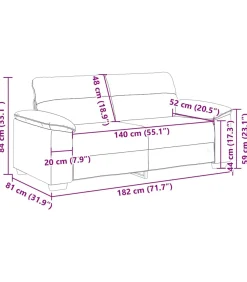 vidaXL 2-zitsbank 140 cm stof lichtgrijs