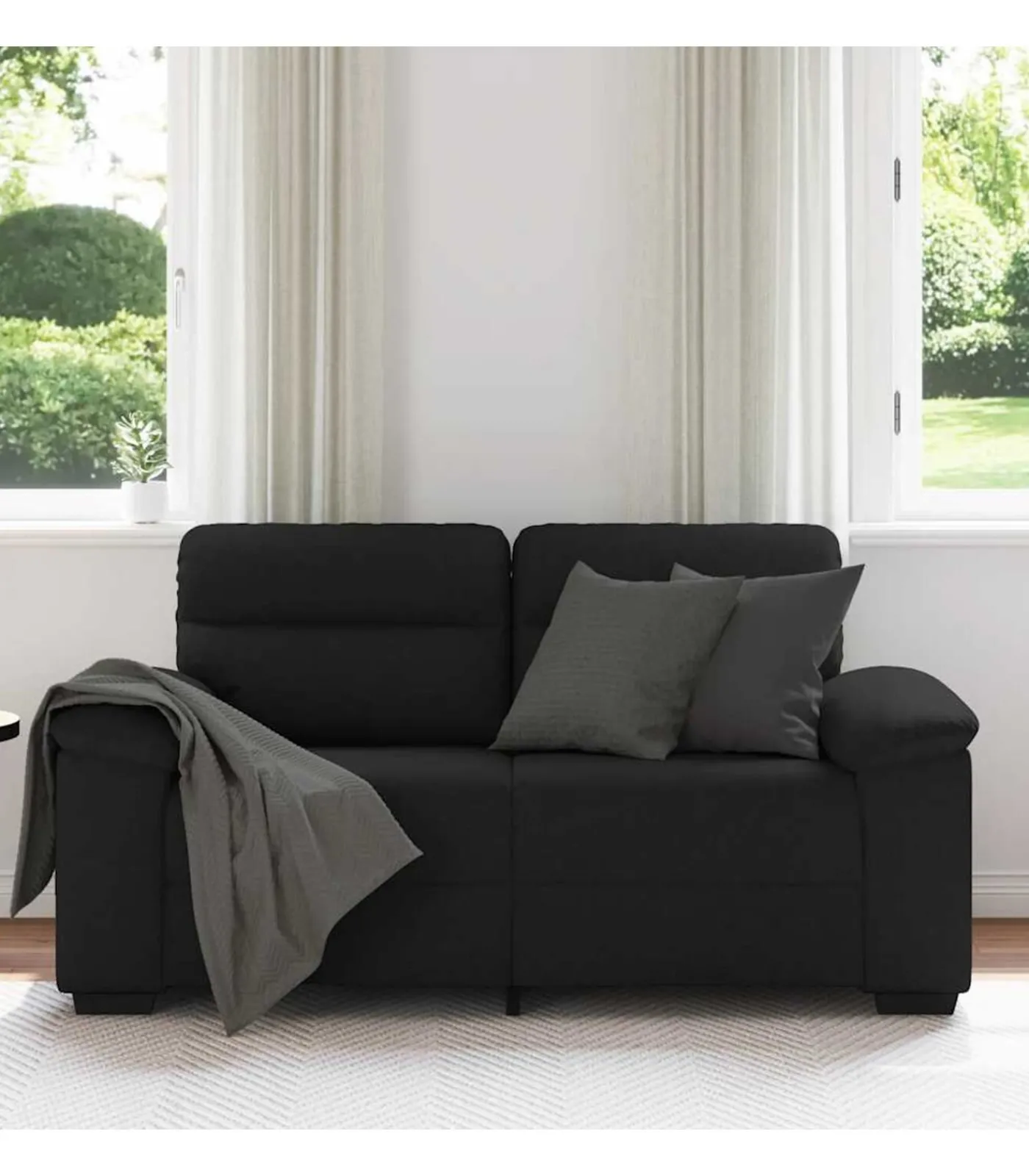 vidaXL 2-zitsbank 120 cm stof zwart