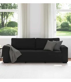 vidaXL 3-zitsbank 180 cm stof zwart