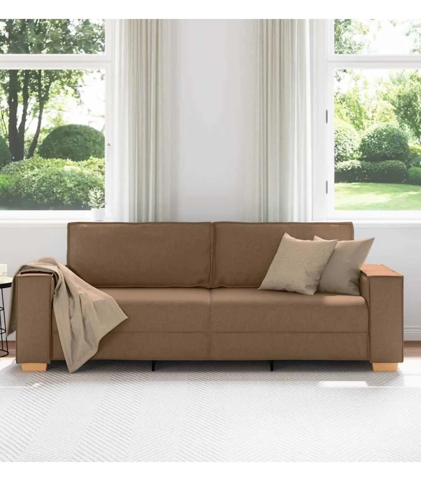 vidaXL 3-zitsbank Bruin 180 cm Stof