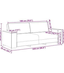 vidaXL 3-zitsbank Bruin 180 cm Stof