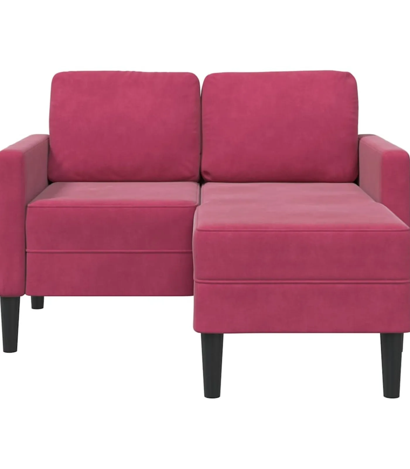 vidaXL 2-zitsbank met chaise L-vorm wijnrood 125 cm fluweel