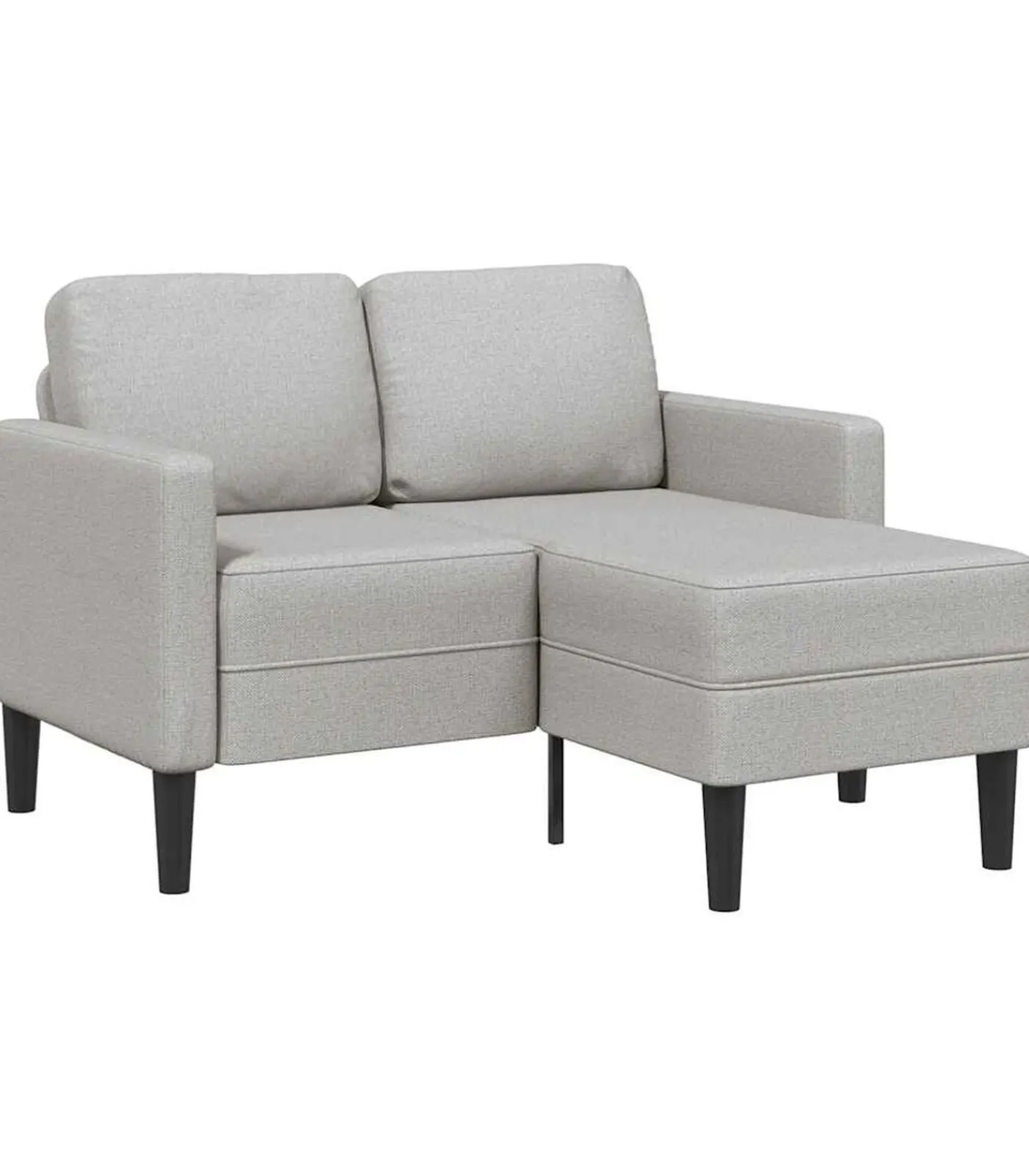 vidaXL 2-zitsbank met chaise L-vormige wolk 125 cm stof grijs