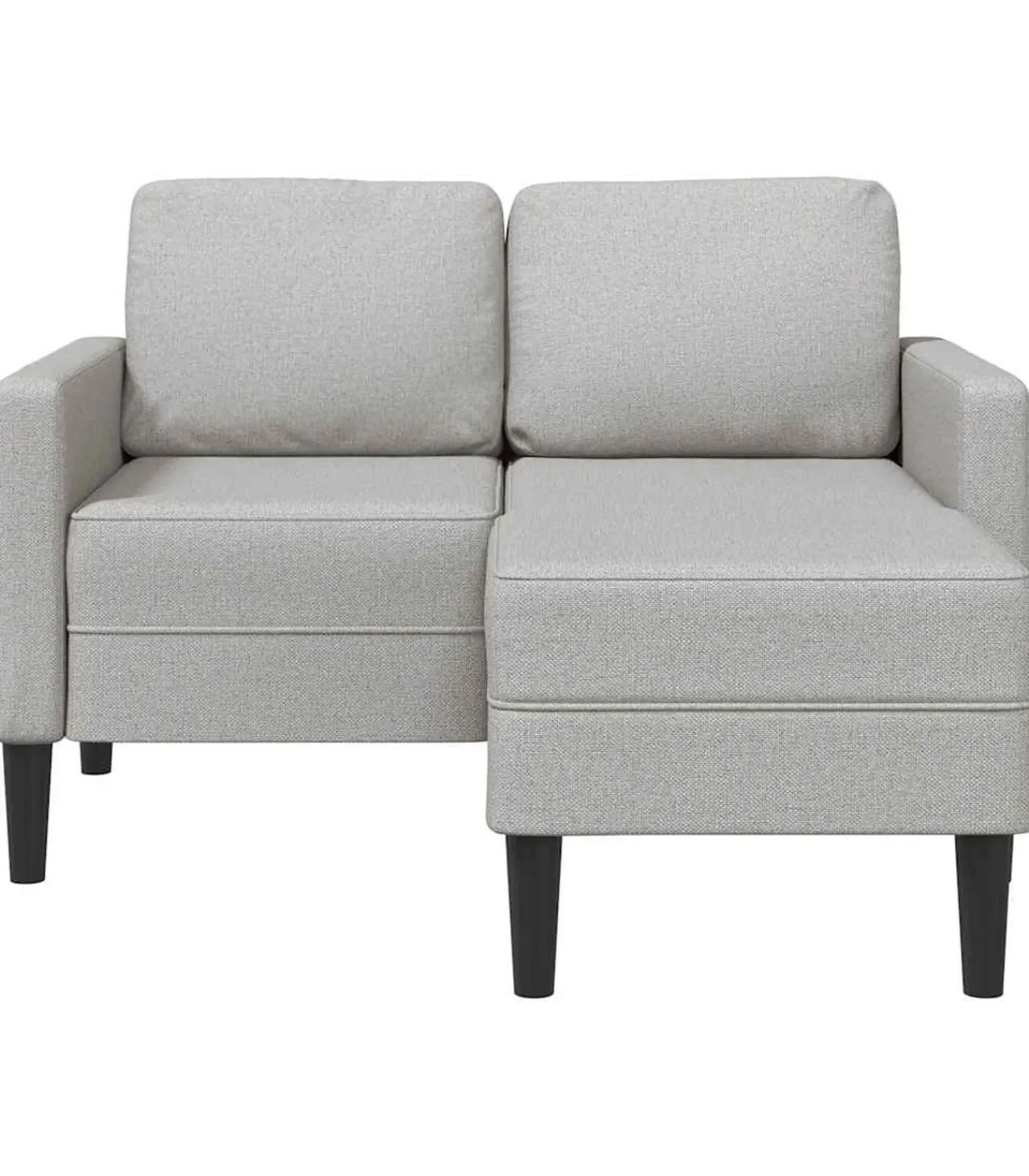 vidaXL 2-zitsbank met chaise L-vormige wolk 125 cm stof grijs