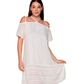 Hot Zomerse midi-jurk met hangende schouders PRAISE DAMES Badmode