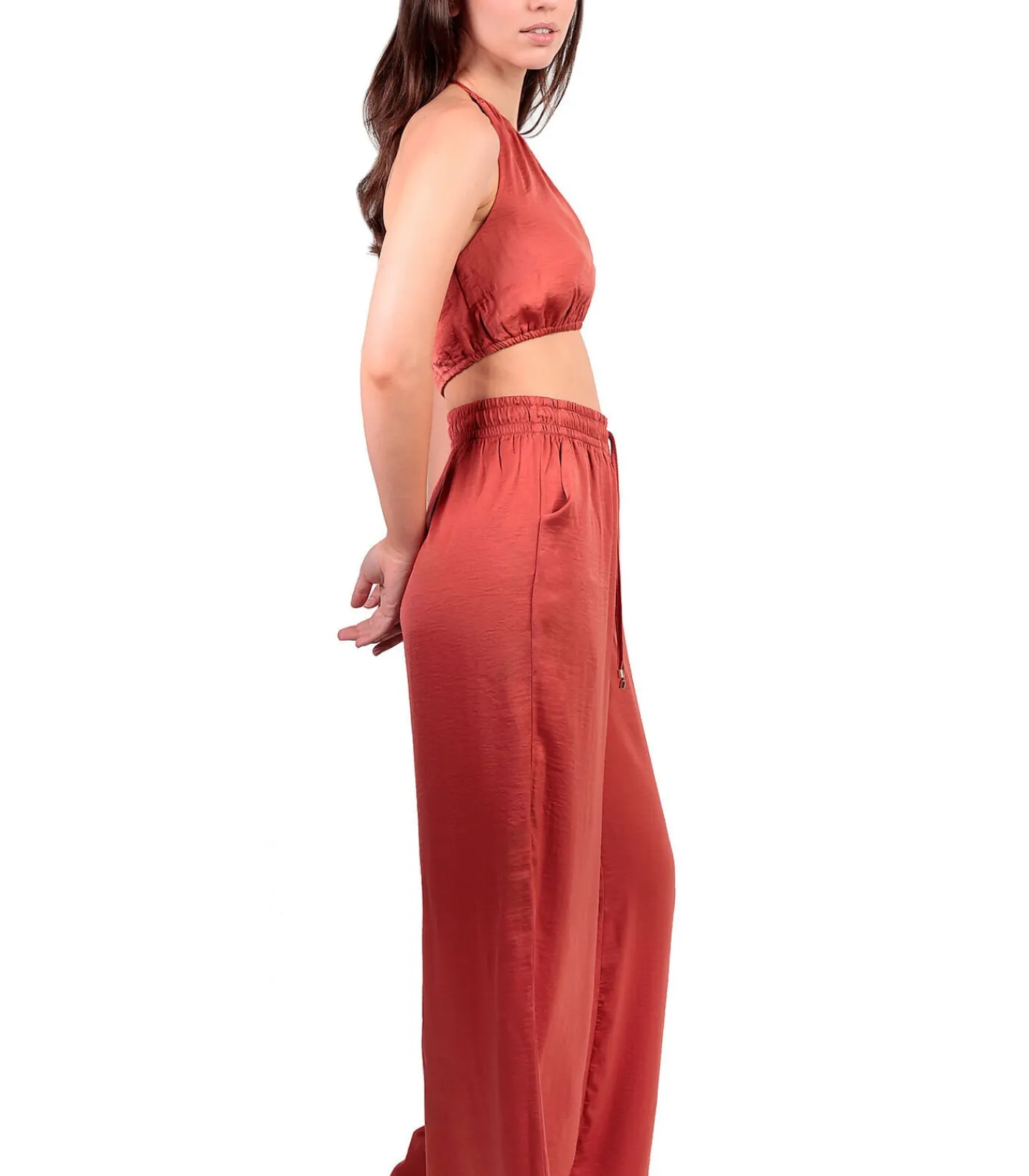 Zomerse satijnen top en broek Satinee Beach DAMES Jumpsuits