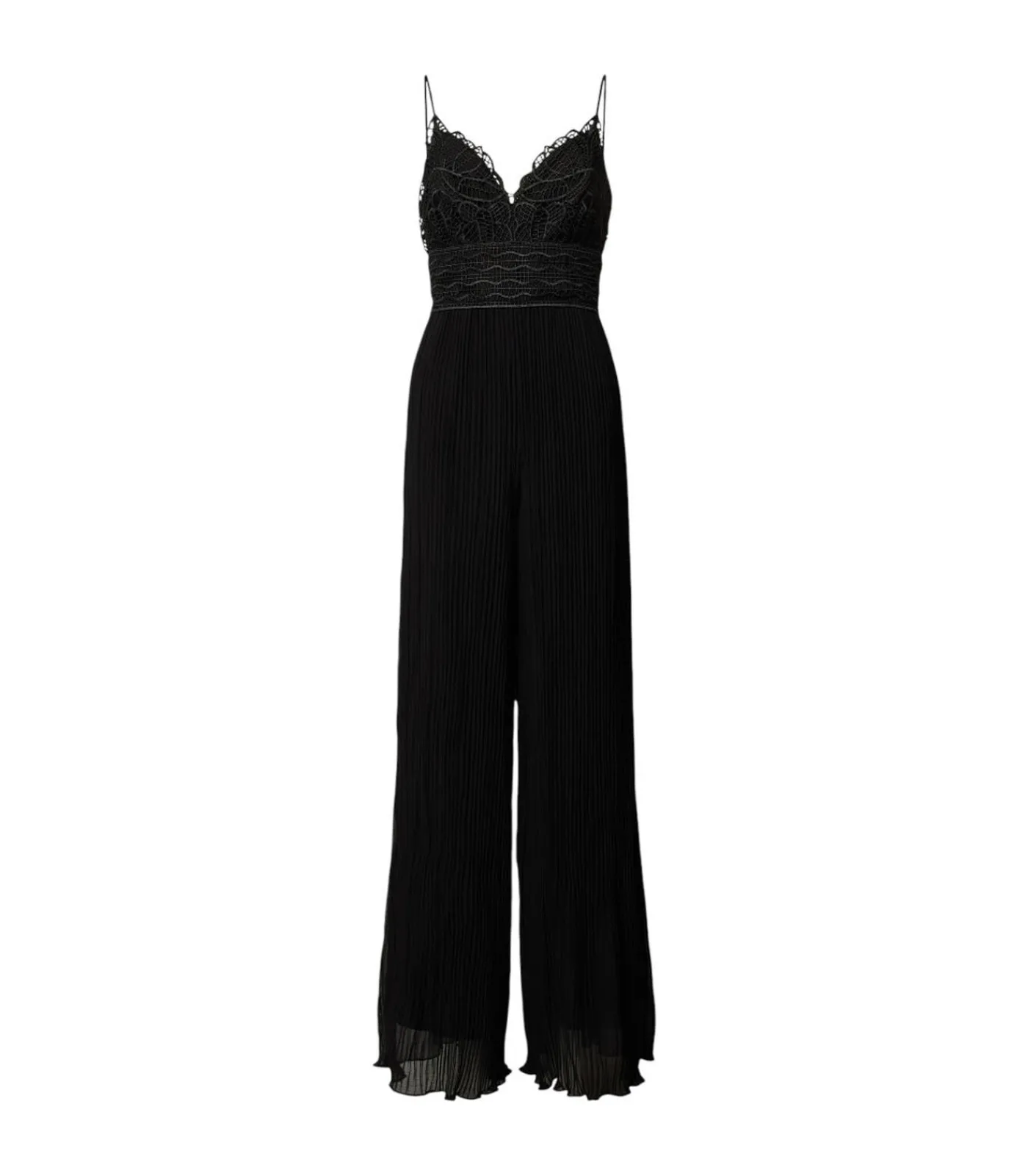 DAMES GUESS Zwart Jumpsuit Met Plissevouwen En Kant