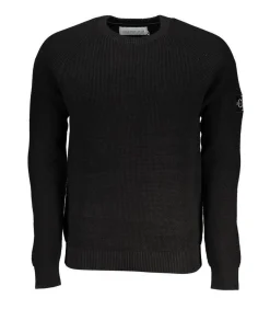 Hot Zwart Rib-Katoen Trui Met Logo Heren Truien & Cardigans