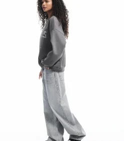 Zwart Sweatshirt Oversize Bedrukt Ronde Hals DAMES Truien & Cardigans