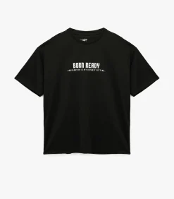 DAMES Koton Zwart T-shirt Ronde Hals Korte Mouwen Bedrukt
