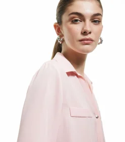 DAMES Koton Zwarte Blouse Klassieke Kraag Lange Mouwen