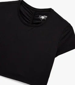 Online Zwarte Crop Top Korte Mouwen DAMES T-Shirts & Tops