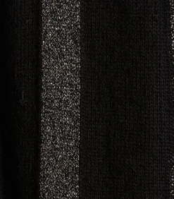 Zwarte gebreide sjaal met zilveren lurex DAMES Sjaals