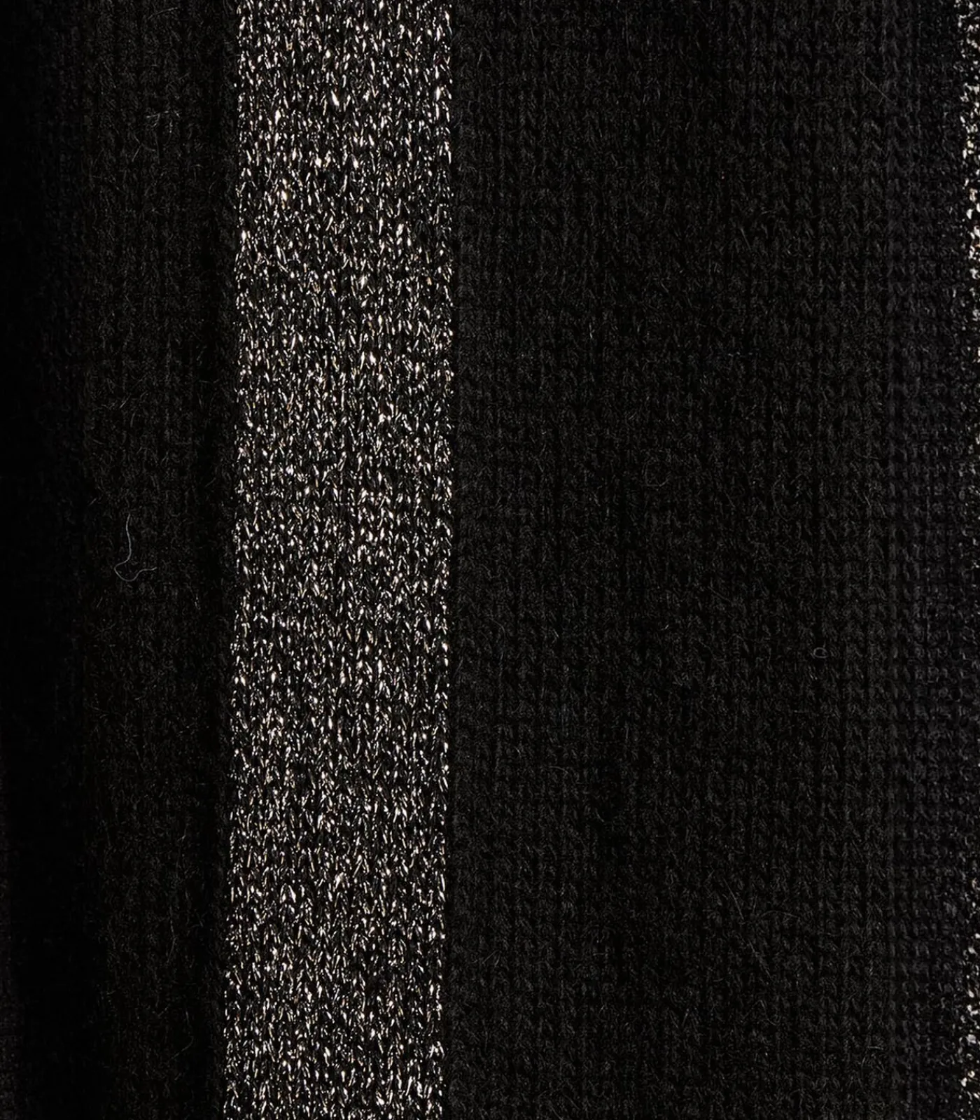 Zwarte gebreide sjaal met zilveren lurex DAMES Sjaals