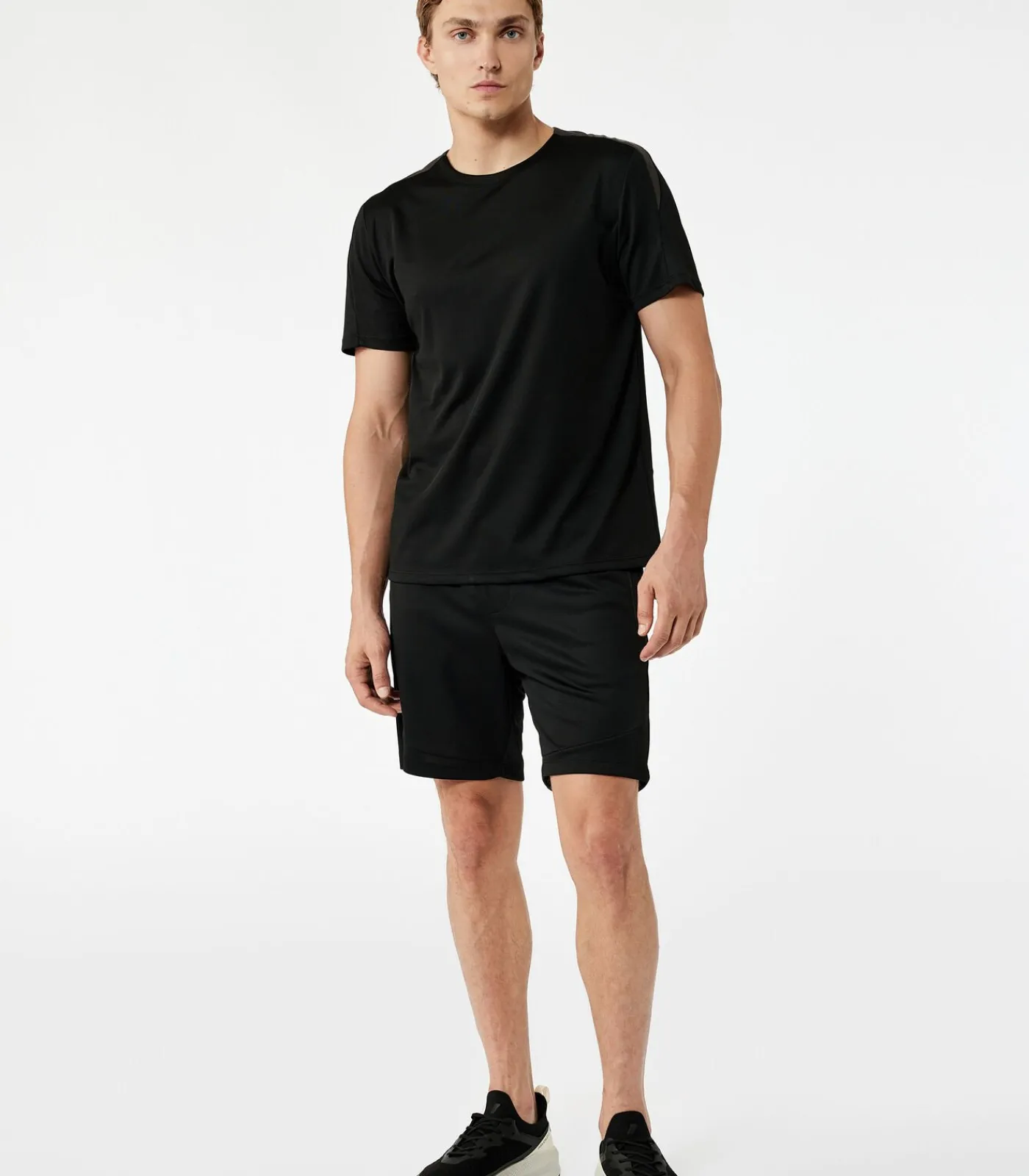 Discount Zwarte Heren Sportshort met Zakdetail Heren Broeken & Shorts