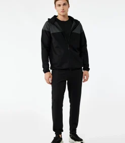 Outlet Zwarte Joggingbroek Rechte Pasvorm Met Ritszakken Heren Broeken & Shorts