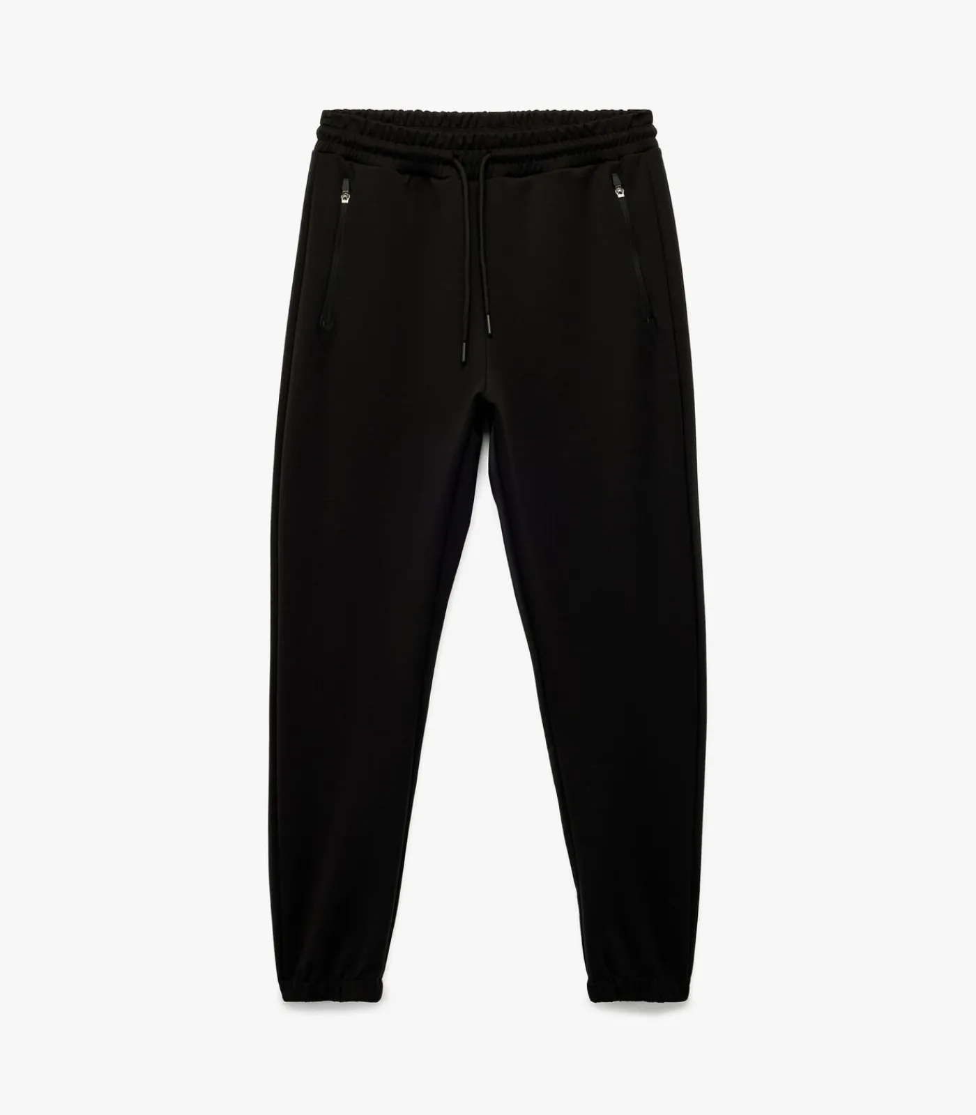 Outlet Zwarte Joggingbroek Rechte Pasvorm Met Ritszakken Heren Broeken & Shorts