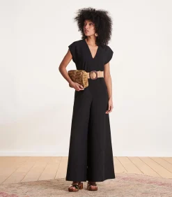 Best Zwarte jumpsuit met korte mouwen DAMES Jumpsuits