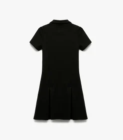 Zwarte Kinderjurk Slanke Pasvorm Polokraag Met Rits Kinderen Kleedjes