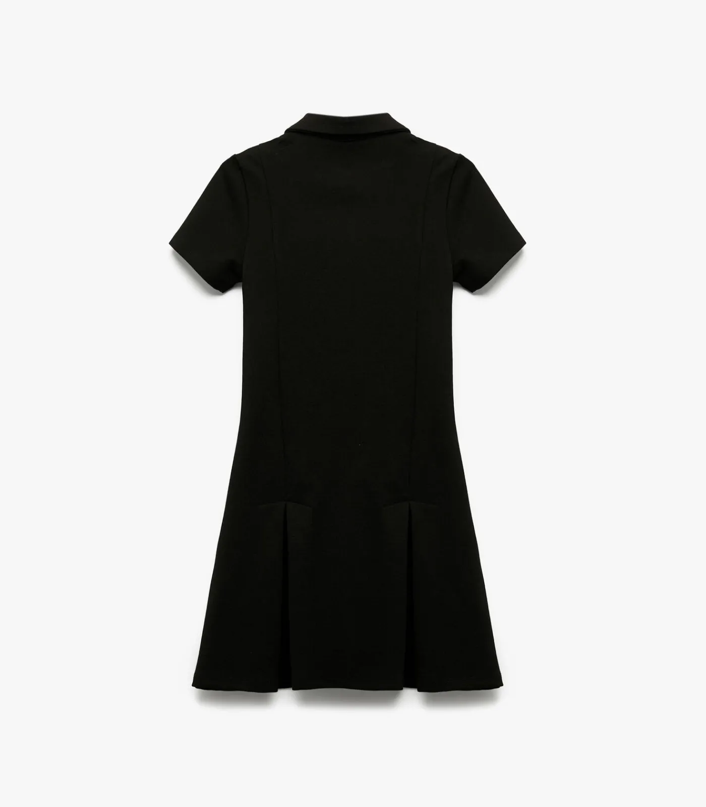 Zwarte Kinderjurk Slanke Pasvorm Polokraag Met Rits Kinderen Kleedjes