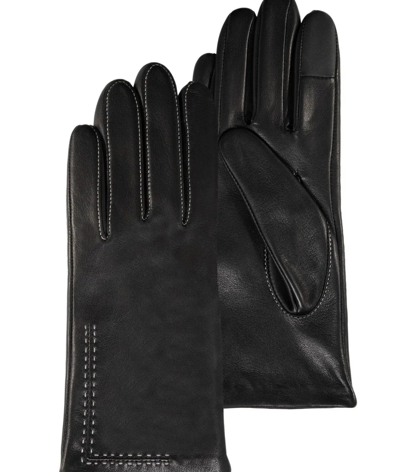 Discount Zwarte lamsleren handschoenen met stiksels voor dames DAMES Handschoenen