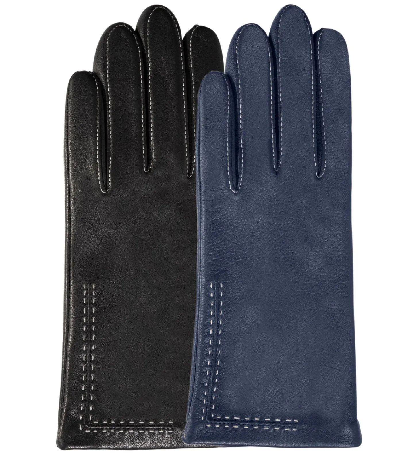 Discount Zwarte lamsleren handschoenen met stiksels voor dames DAMES Handschoenen