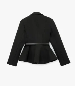 DAMES Koton Zwarte Lange Blazer Knoopdetail Ceintuur