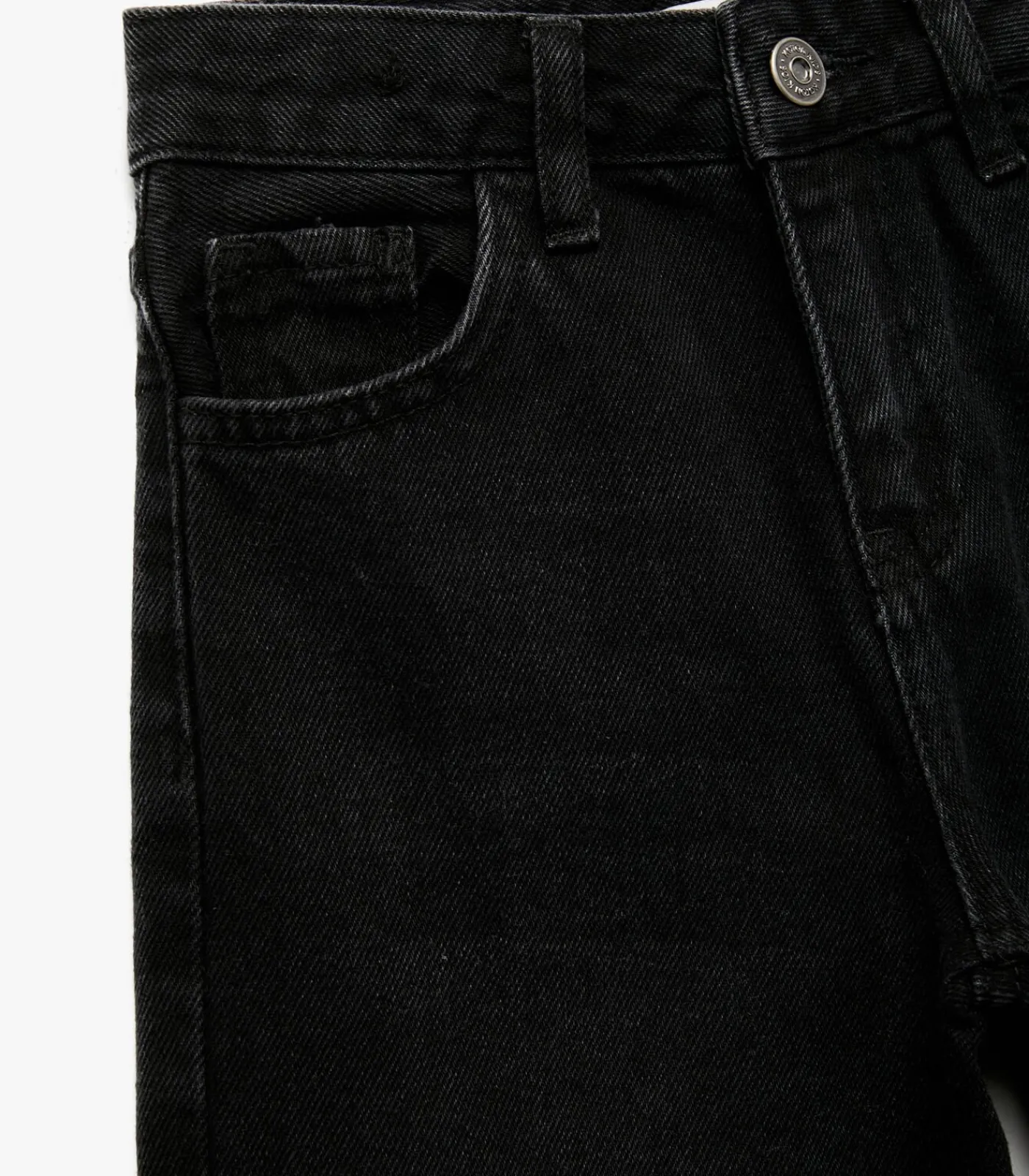 Kinderen Koton Zwarte Meisjes Spijkerbroek Brede Pijpen Katoen