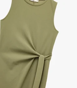 Best Zwarte Mouwloze Midi-jurk met Ceintuur DAMES Jurken