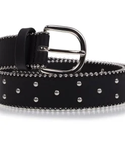 DAMES ISOTONER Zwarte riem met studs voor dames