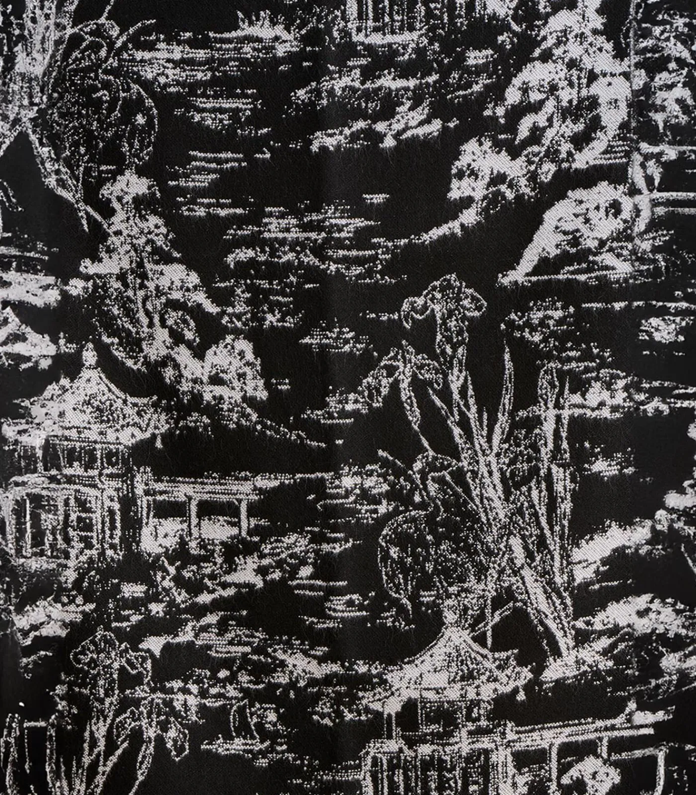 Discount Zwarte sjaal met motief DAMES Sjaals