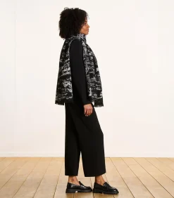 Discount Zwarte sjaal met motief DAMES Sjaals