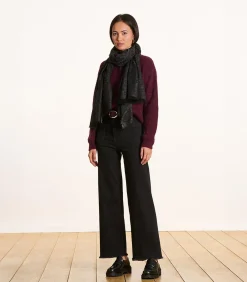 DAMES La Fée Maraboutée Zwarte sjaal van wol en katoen